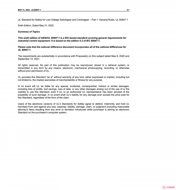 UL 60947-1 PDF UL 60947-1 PDF